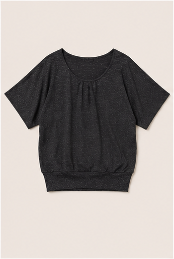 Blusa con Brillo Sutil de Manga Corta