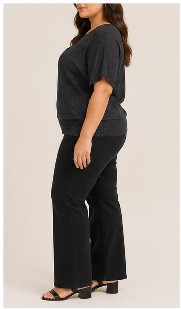 Blusa con Brillo Sutil de Manga Corta