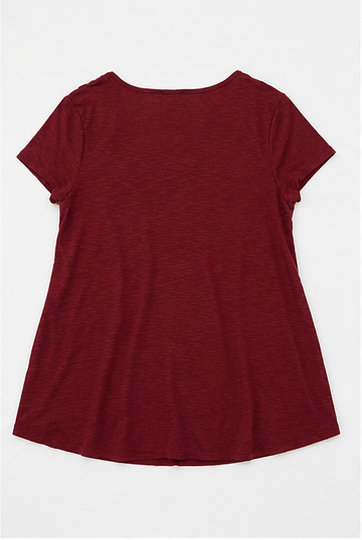 Blusa con Detalles de Encaje y Manga Corta