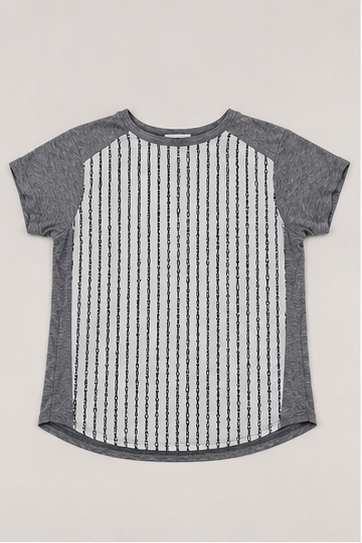 Blusa Combinada de Rayas Plus Size para Mujer
