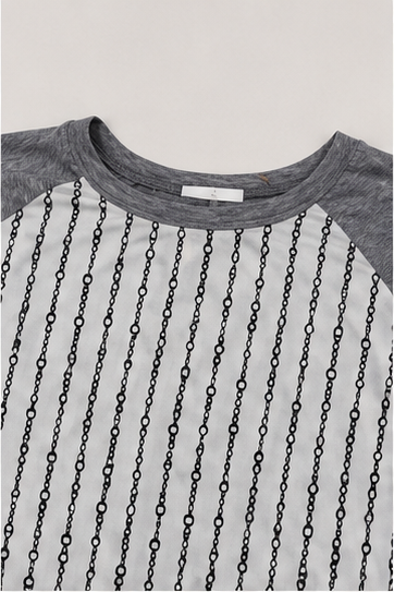 Blusa Combinada de Rayas Plus Size para Mujer