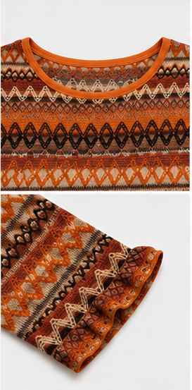 op Crop Estampado de Inspiración Étnica