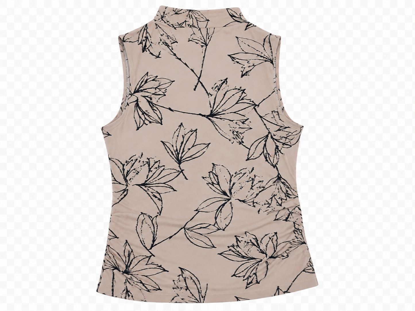 Blusa sin mangas estampada floral de cuello alto