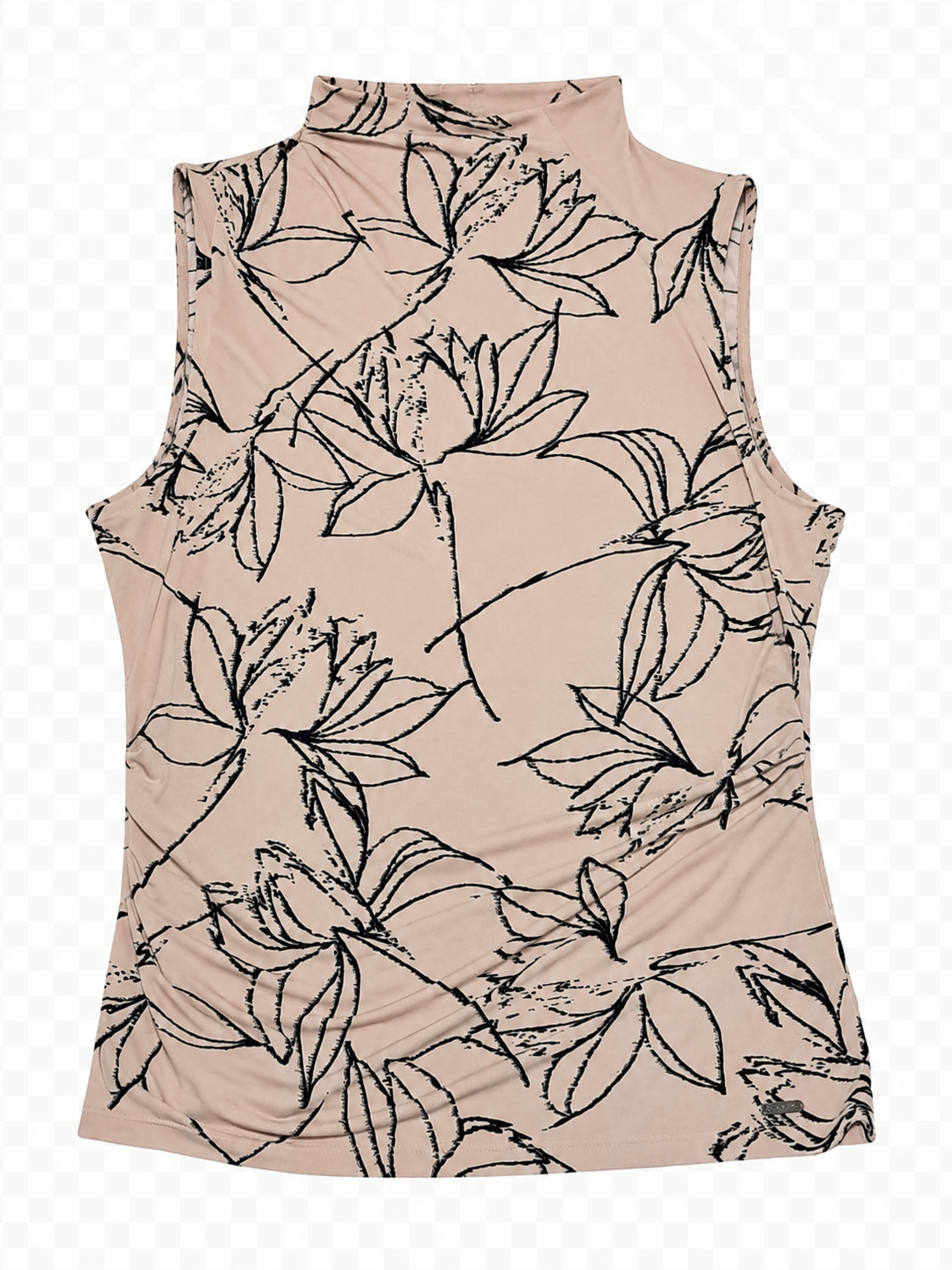 Blusa sin mangas estampada floral de cuello alto