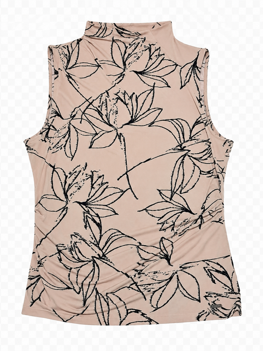 Blusa sin mangas estampada floral de cuello alto