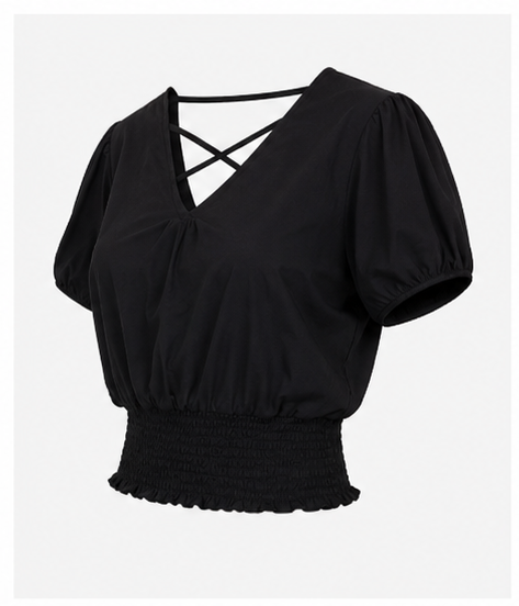Blusa Crop con Escote Cruzado para Mujer