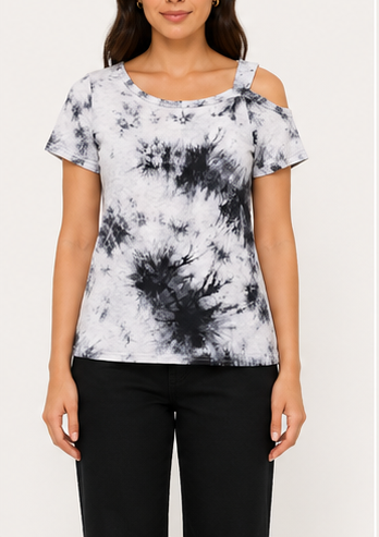 Blusa Tie-Dye con Hombro Descubierto