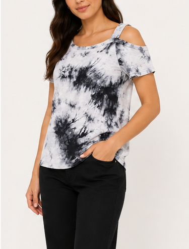 Blusa Tie-Dye con Hombro Descubierto
