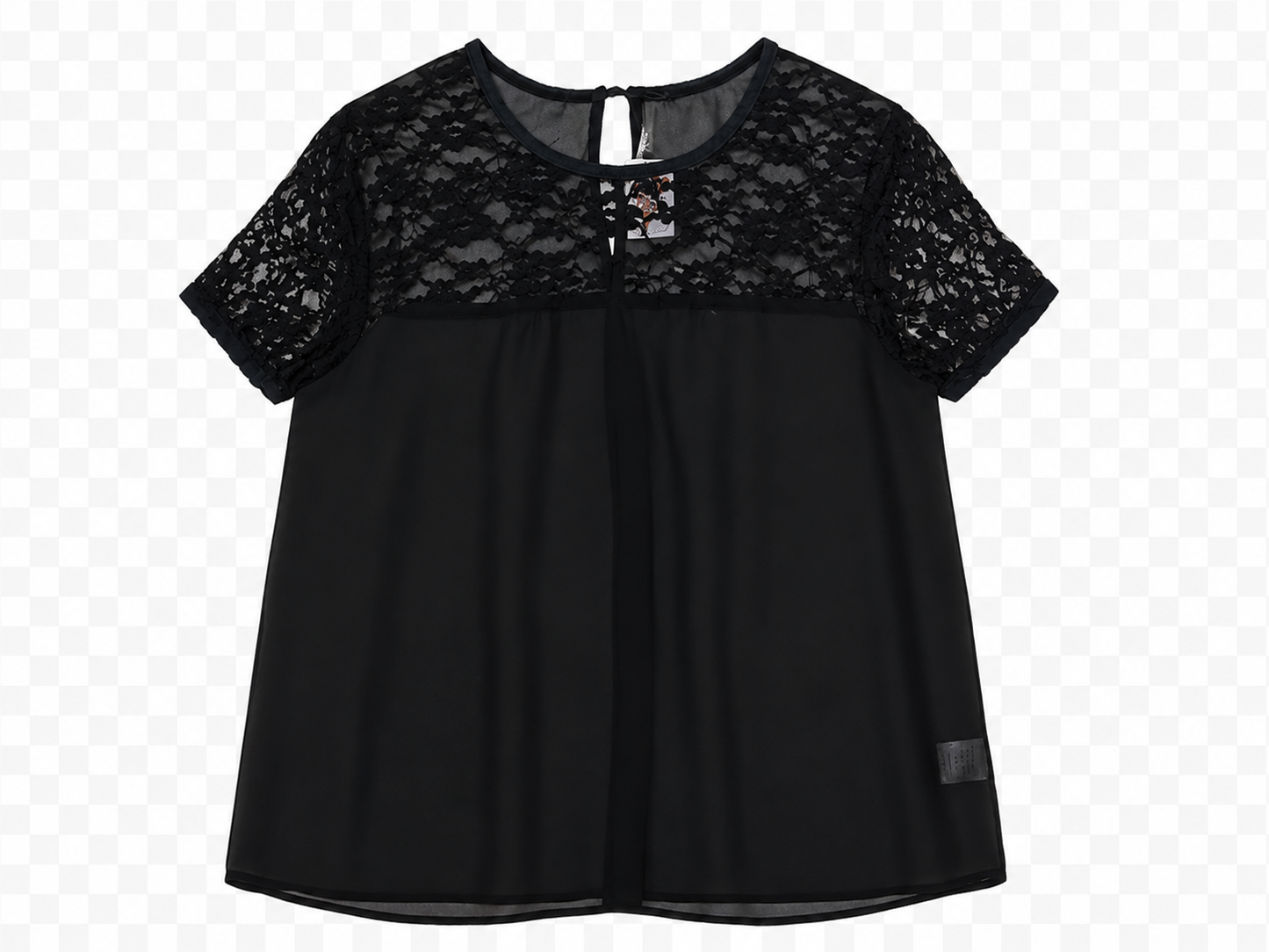Blusa con Encaje Transparente – Color Negro