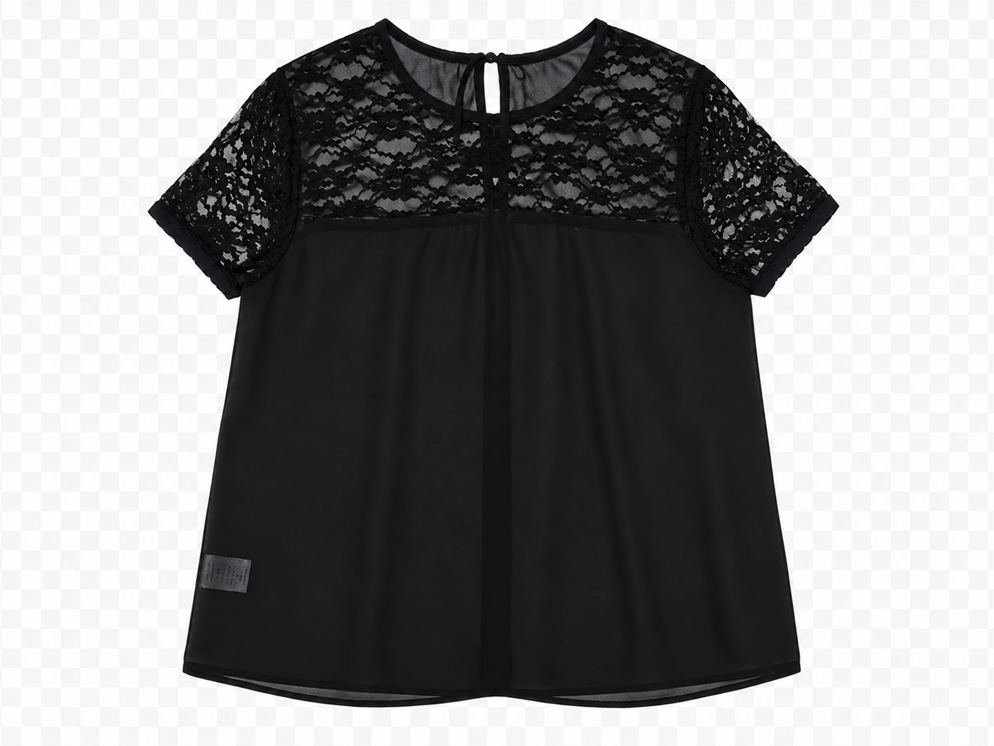 Blusa con Encaje Transparente – Color Negro