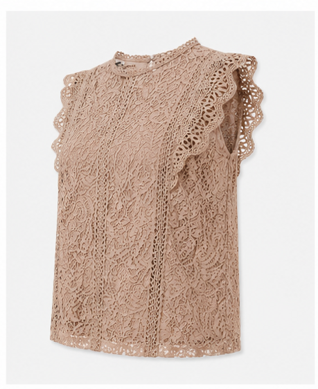 Blusa de Encaje Floral sin Mangas para Mujer