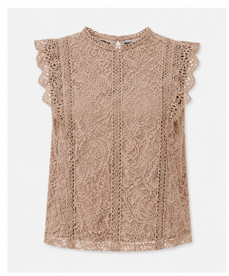 Blusa de Encaje Floral sin Mangas para Mujer