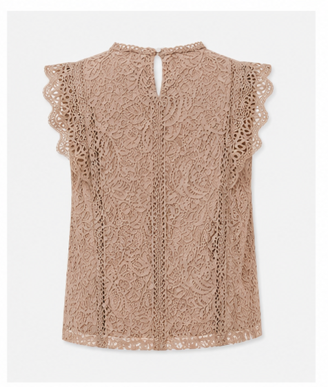 Blusa de Encaje Floral sin Mangas para Mujer