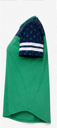 Blusa Bicolor con Estampado de Anclas