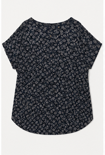 Blusa Estampada Floral de Manga Corta