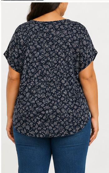 Blusa Estampada Floral de Manga Corta