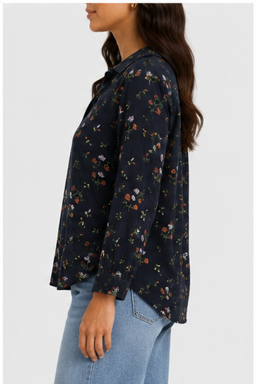 Blusa Floral de Manga Larga