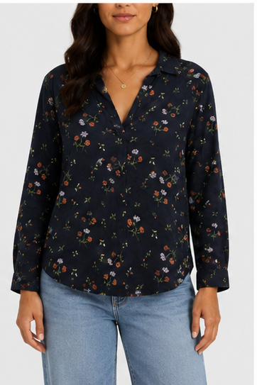 Blusa Floral de Manga Larga