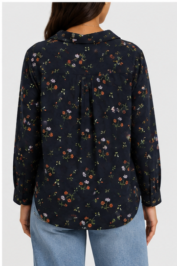 Blusa Floral de Manga Larga