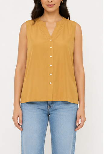Blusa Sin Mangas con Botonadura Frontal