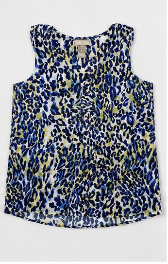 Blusa Sin Mangas Animal Print con Escote Redondo