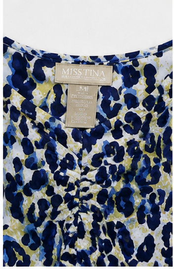 Blusa Sin Mangas Animal Print con Escote Redondo