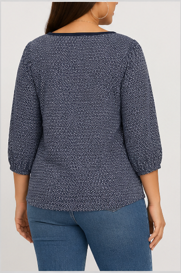 Blusa Estampada con Detalle de Encaje