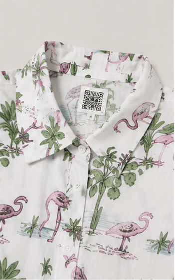 Blusa crop estampada de manga larga