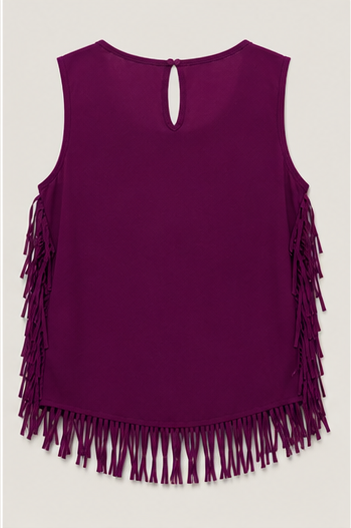 Blusa Sin Mangas con Flecos