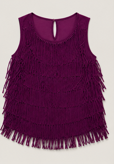 Blusa Sin Mangas con Flecos