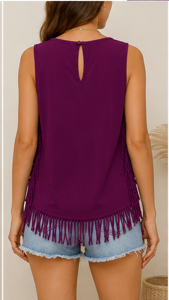 Blusa Sin Mangas con Flecos