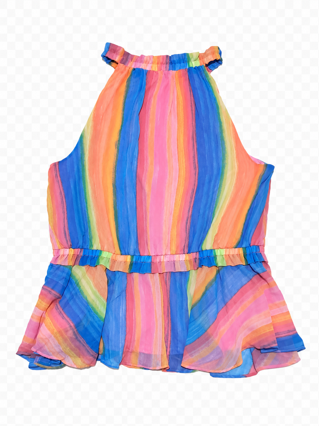 Blusa Multicolor de Rayas con Volante