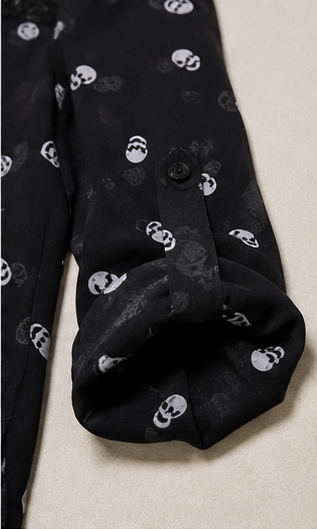Blusa estampada de calaveras manga larga