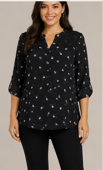 Blusa estampada de calaveras manga larga