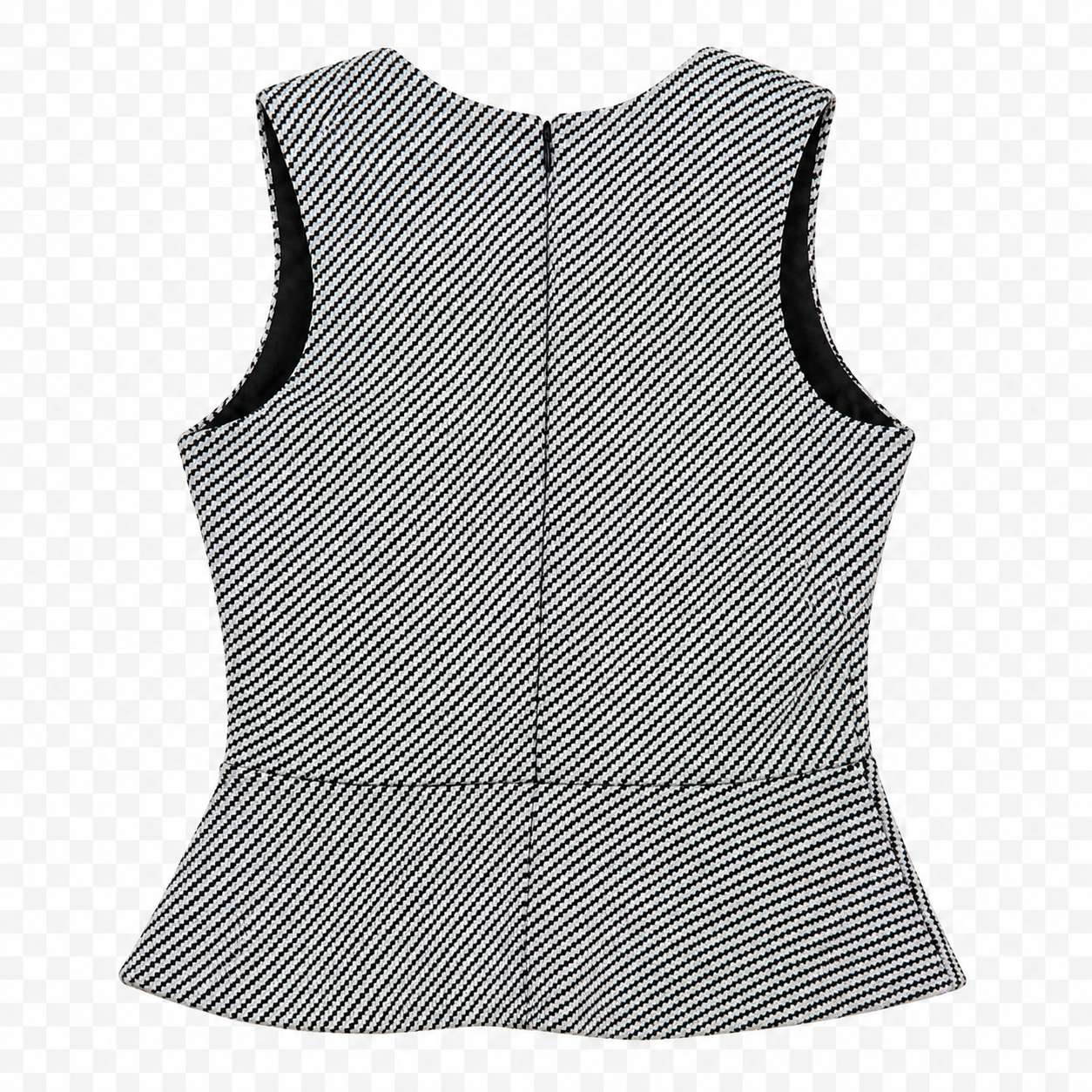 Blusa Peplum Texturizada – Blanco y Negro