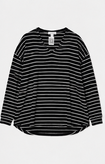 Blusa de Rayas de Manga Larga