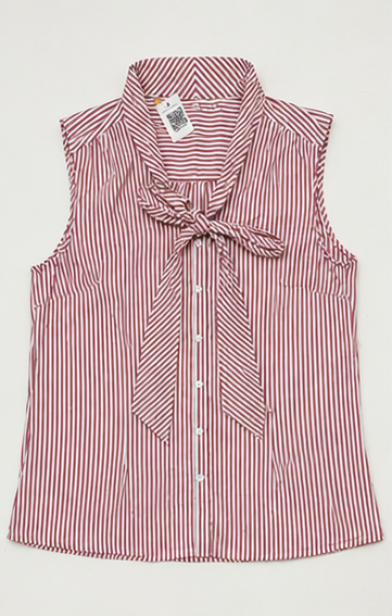 Blusa de Rayas con Lazo al Cuello