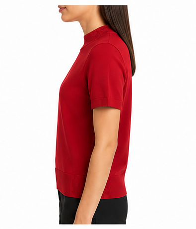 Blusa de Punto Cuello Alto – Color Rojo