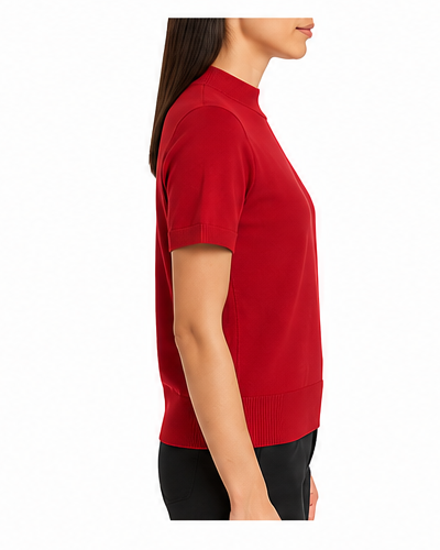 Blusa de Punto Cuello Alto – Color Rojo