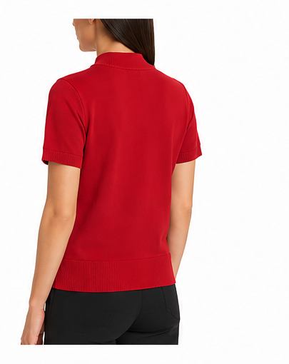 Blusa de Punto Cuello Alto – Color Rojo