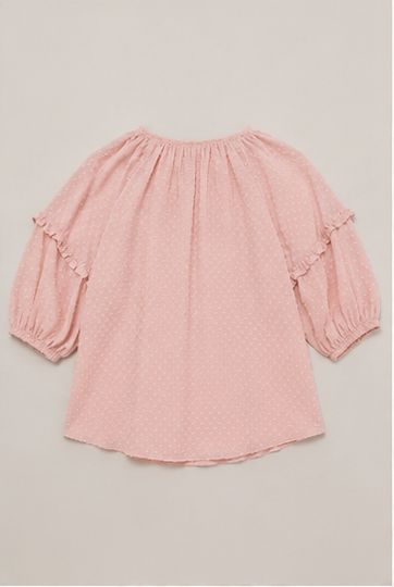 Blusa Texturizada con Volantes y Lazo