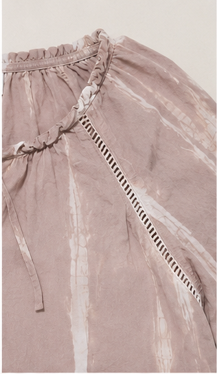 Blusa de Manga Larga con Escote Ajustable