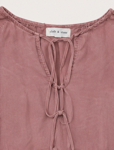 Blusa de Manga Larga con Lazo Ajustable