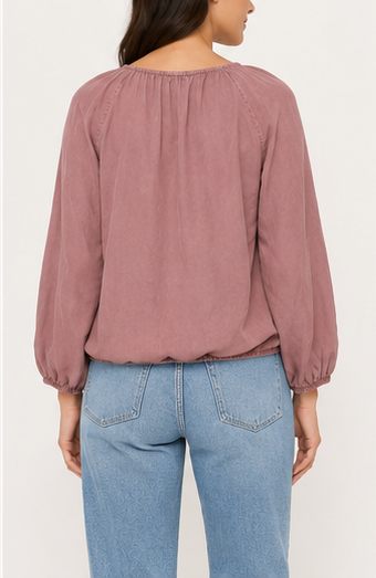Blusa de Manga Larga con Lazo Ajustable