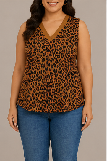 Blusa Sin Mangas Animal Print para Mujer