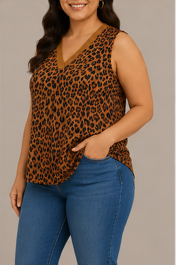 Blusa Sin Mangas Animal Print para Mujer