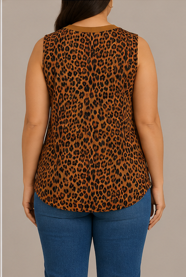 Blusa Sin Mangas Animal Print para Mujer