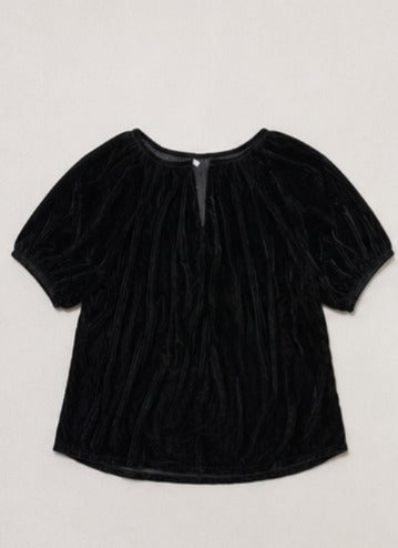 Blusa de Terciopelo con Mangas Abullonadas