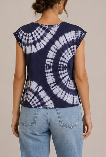 Blusa Tie-Dye Azul Marino Manga Corta