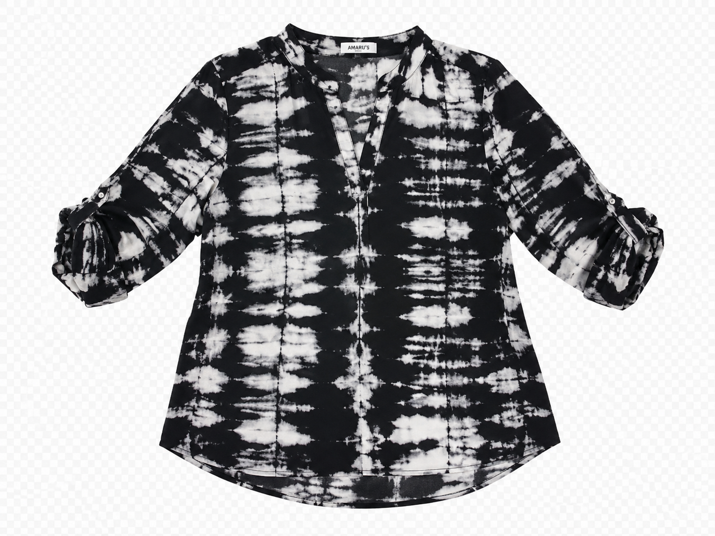 Blusa Estampada Tie-Dye Negro y Blanco